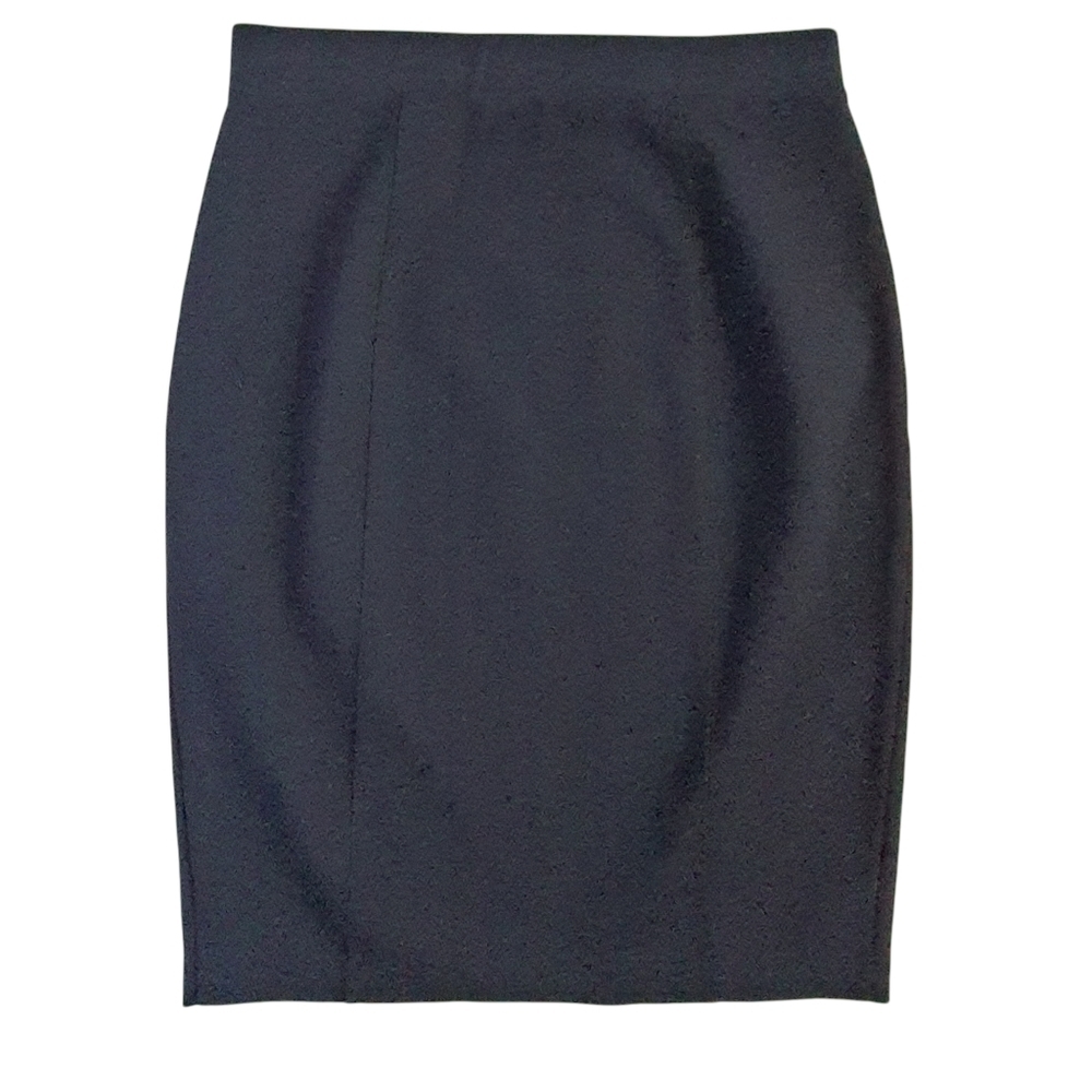 Business Casual ELLE Solid Black Pull-on Pencil Skirt Fitted Stretch Womens XS
